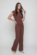 Romy One Shoulder Crepe Knit Blouse