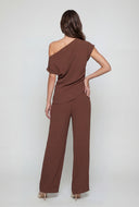 Romy One Shoulder Crepe Knit Blouse