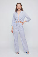 Striped Crop Tie-Front Shirt