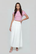 Smocked Waist Slit Maxi Skirt