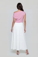 Smocked Waist Slit Maxi Skirt