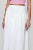 Smocked Waist Slit Maxi Skirt
