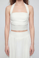 Smocked Back Crop Halter Top