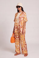 Patterned Satin Kimono