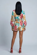Makenzie Leaf Print High Waist Shorts