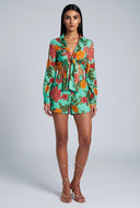 Makenzie Leaf Print High Waist Shorts