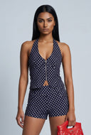 Jimena Zip Front Halter Top
