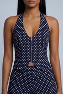 Jimena Zip Front Halter Top