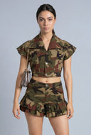 Annie Camo Crop Top