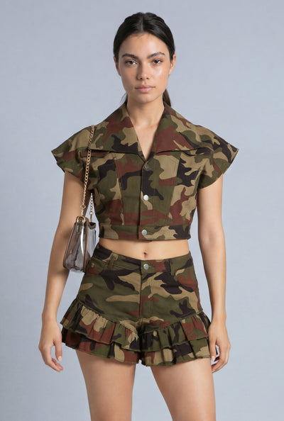 Annie Camo Crop Top