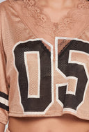 Halo Lace Trim Crop Football Jersey