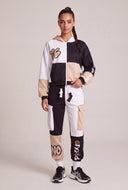 Color Block Graffiti Hoodie
