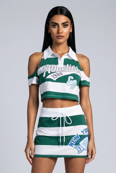 Athletics Cold Shoulder Polo Shirt