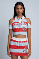 Athletics Cold Shoulder Polo Shirt