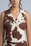 Carmen Cow Print Crop Vest