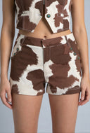 Carmen Cow Print Shorts