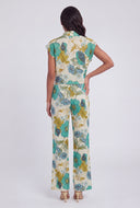 Bailee Botanical Tie-Front Linen Shirt