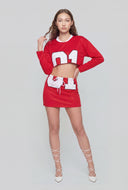 Number Graphic Cropped Mesh Jersey