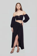 Zainab Crop Peasant Off The Shoulder Top