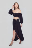 Zainab Crop Peasant Off The Shoulder Top