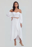 Zainab Crop Peasant Off The Shoulder Top