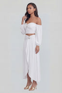 Zainab Crop Peasant Off The Shoulder Top