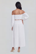 Zainab Crop Peasant Off The Shoulder Top