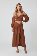 Zainab Crop Peasant Off The Shoulder Top