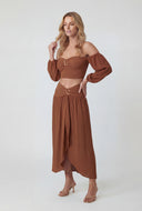 Zainab Crop Peasant Off The Shoulder Top