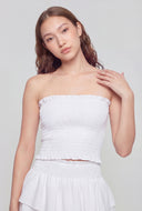 Saige Smocked Ruffled Tube Top
