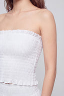 Saige Smocked Ruffled Tube Top
