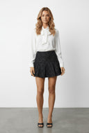 Sequin Tweed Pleated Mini Skirt