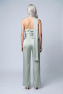 Satin One Shoulder Scarf Top