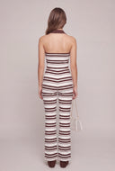 Gracie Striped Textured Crop Halter Top