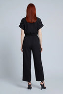 Button Front Drawstring Gauze Knit Blouse