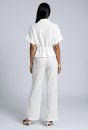 Smocked Waist Gauze Knit Pants