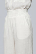 Smocked Waist Gauze Knit Pants