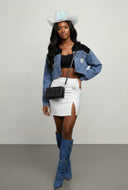 Rose Ruched Slit Front Mini Skirt