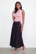 Asymmetrical Sleeveless Ruched Crop Top