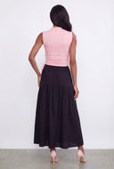 Asymmetrical Sleeveless Ruched Crop Top