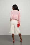 Renata Textured Crop Top and Tie Front Cardigan