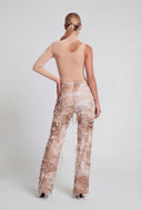 Tie Dye Fringe Sheer Pants