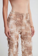 Tie Dye Fringe Sheer Pants