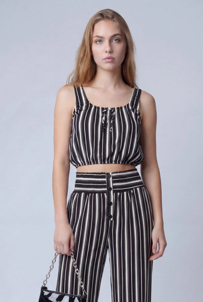 Striped Bubble Crop Top