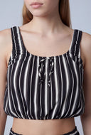 Striped Bubble Crop Top