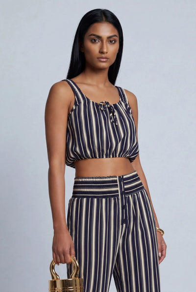 Striped Bubble Crop Top