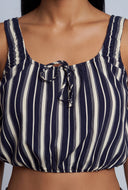 Striped Bubble Crop Top