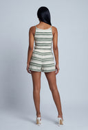 Striped Textured High Waist Shorts