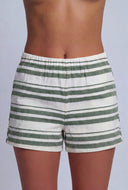 Striped Textured High Waist Shorts
