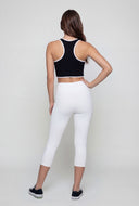Contrast Piping Compression Rib Crop Top